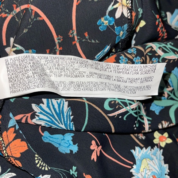 Zara Woman Fall Floral Print Long Sleeve Shift Dress Women’s Size Small - Picture 6 of 8